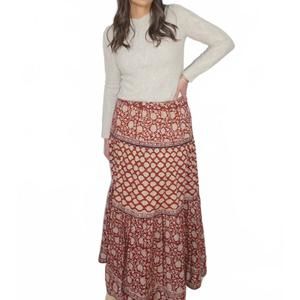 NEW NIBI MTK bea maxi skirt in red lotus